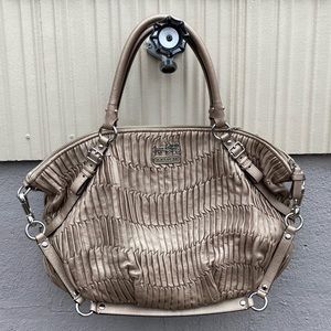 EUC Coach Metallic Oyster Lg Gathered Sophia